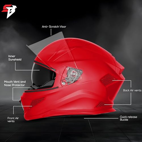Image of Steelbird SBH-25 Rudra ISI Certified Full Face Helmet for Men and Women