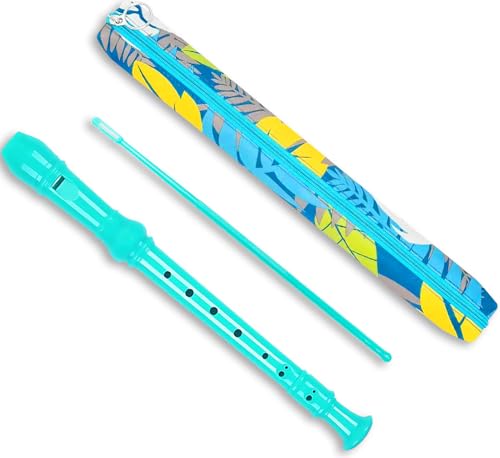 Descant Soprano Recorder for Kids - 8 Hole German Style Flute with Fingering Chart, Cleaning Rod...