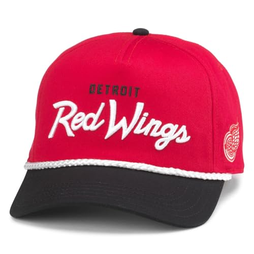 AMERICAN NEEDLE Detroit Redwings Officially Licensed NHL Roscoe Adjustable Snapback Baseball Hat (23008A-DRW-RDBL)