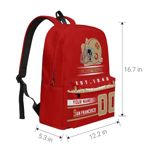 Custom San Francisco 3-Piece Set Backpack with Lunch Bag Pencil Case Personalized Name Number School Book Bags Customized Backpack Set Gifts for Girls Boys Fans3