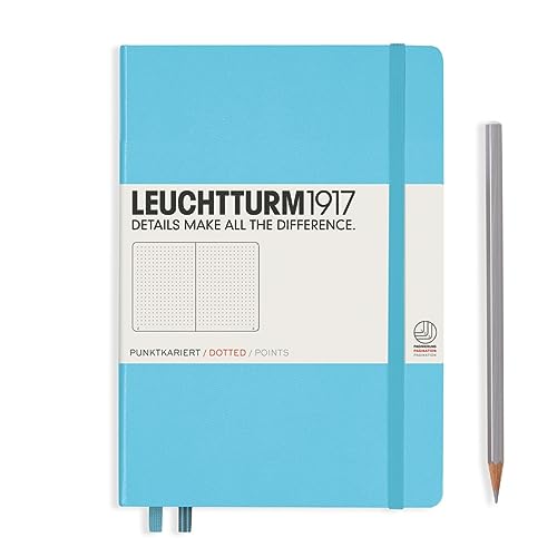 Image of LEUCHTTURM1917 - Notebook Hardcover Medium A5-251 Numbered Pages for Writing and Journaling (Ice Blue, Dotted)