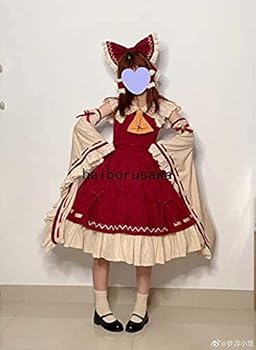 東方　博麗霊夢　コスプレ　衣装 東方Project 博麗霊夢 コスプレ衣装 Lサイズ ウィッグ付き