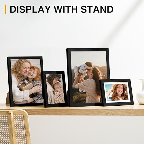 Image of Vittanly 16 Pack Picture Frames, Gallery Wall Frame Set with 2Pcs 11x14, 2Pcs 8x10, 6Pcs 5x7 and 6Pcs 4x6 Photo Frames, Picture Frames Collage Wall Decor for Wall or Tabletop Display, Black