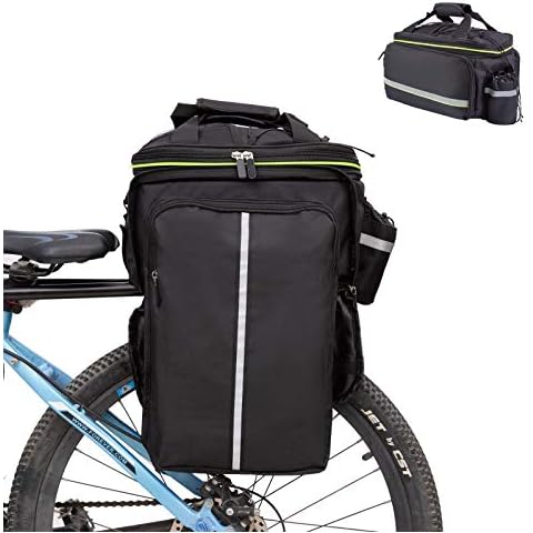 UBORSE Bike Pannier Bag 32L Waterproof Bike Rear Seat Trunk Bag Extendable Cycling Storage Bag for MTB Mountain Bike with Rain Cover Cover