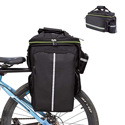 UBORSE Borsa Posteriore Cremagliera per Bicicletta, Borsa Bagagli per Bici Portapacchi Grande capacità 32L, Borsa da Viaggio Multifunzionale Riflettenti