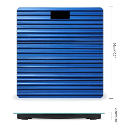 Báscula digital de baño con vidrio templado azul 26x26 cm miniatura 2