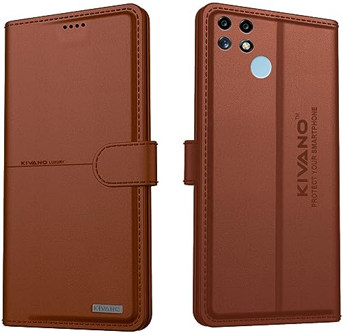 Image of KIVANO Compatible with Realme C25 / Realme C25s Flip Cover | Leather Finish | Inside Pockets & Inbuilt Stand | Shockproof Wallet Style Magnetic Closure Back Cover Case