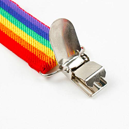 Children Rainbow Strap Clip Colorful Striped Baby Suspenders Belt Boys And Girls3