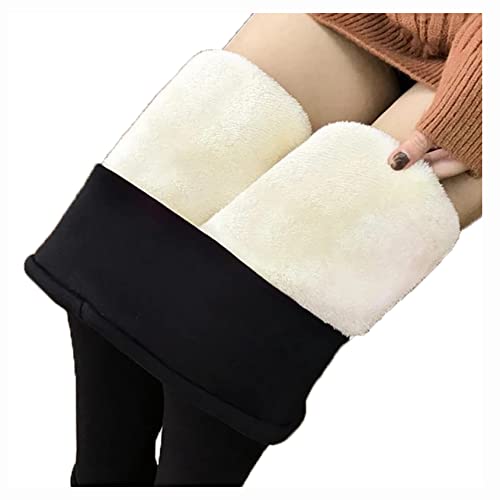 XIRUJNFD Casual Warm Winter Solid Pants, Winter Leggings for Women Fleece Lined, Fleece Leggings