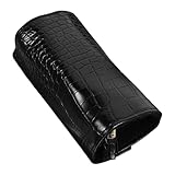ABOOFAN Organizador de Joyas Enrollable de Viaje Negro Bolso Portátil de Almacenamiento para Collares y Anillos Material de Piel Sintética Suave Compacto y Práctico para Uso Diario y