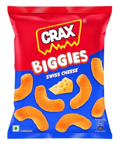 Image of Crax Biggies - Swiss Cheese Puffs 65gm /70gm (Weight may vary)