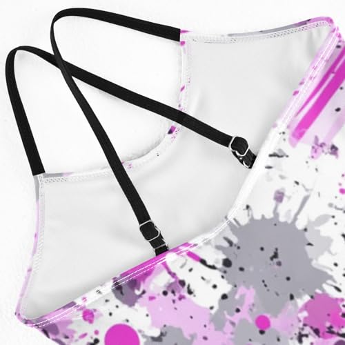 susiyo Glittering Purple Ink Girls One Piece Swimsuits with Adjustable Straps Bathing Suits for 3-10 Years Old4