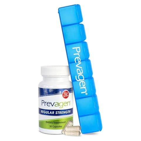 Prevagen Regular Strength 10mg, 30 Capsules with Apoaequorin & Vitamin D & Prevagen 7-Day Pill Minder Cover