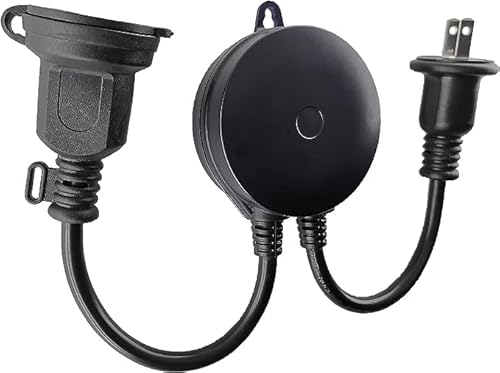 KOZUMUWAN \設定簡単/光センサー付き タイマーコンセント 最大1500W 屋外用 消灯時間設定 装飾灯 ガーデンライト 防雨型 屋外用 24時間 自動ON/OFF 装飾灯 玄関灯 防犯灯 照明器具 作業 装飾灯 コンセントの画像
