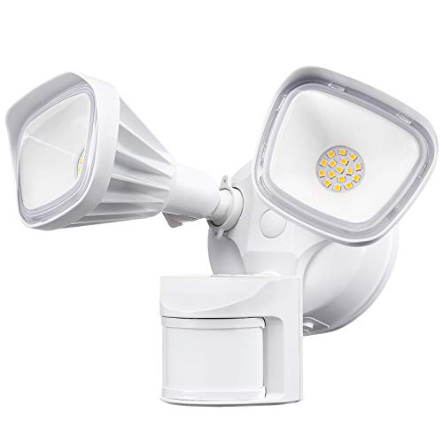LEONLITE 25W Dual-Head Motion-Activated LED Outdoor Security Light, 150W Equiv. Waterproof Area...