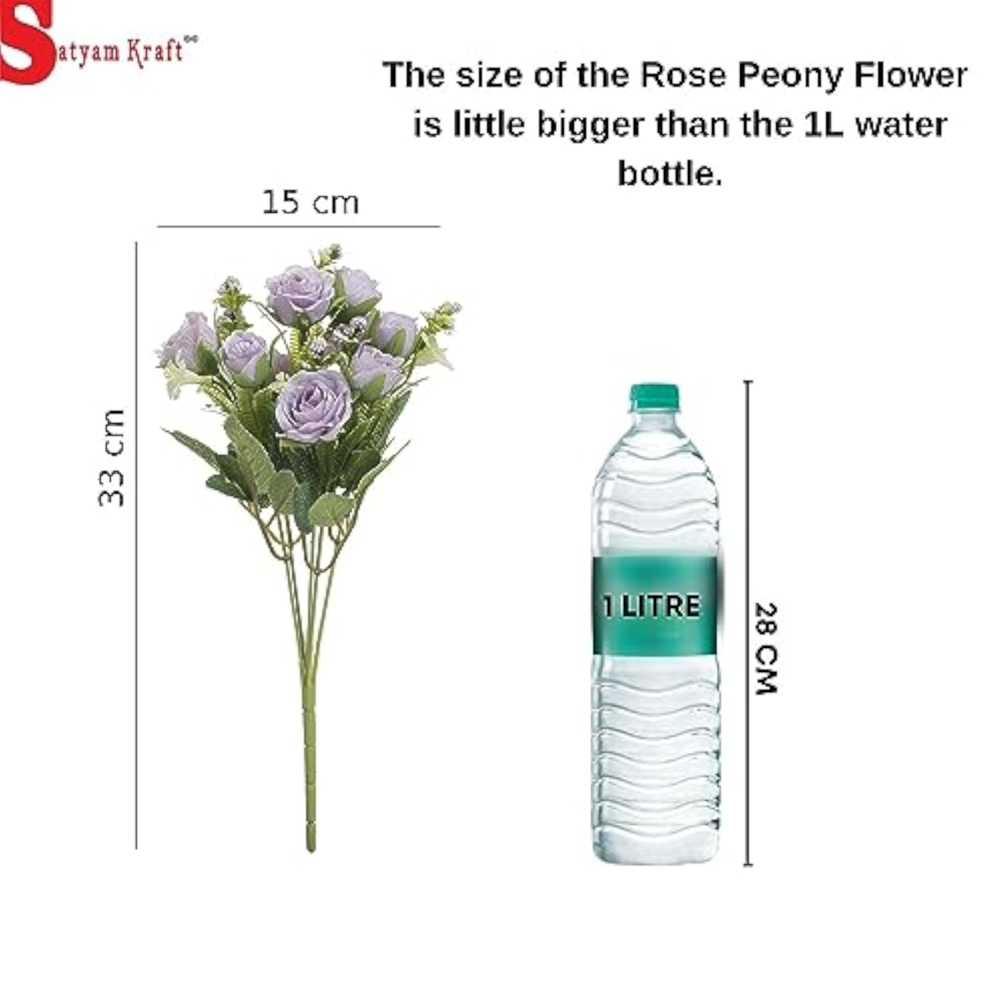 Artificial Small Rose Peony Flower Bunch