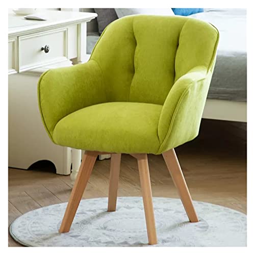 Sillón giratorio de terciopelo con patas de madera resistentes para espacios pequeños verde
