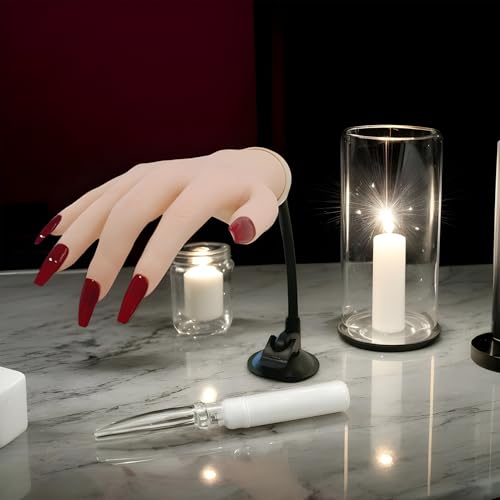 Mannequin pour ongles avec doigt flexible et ventouse en gel pour faux ongles