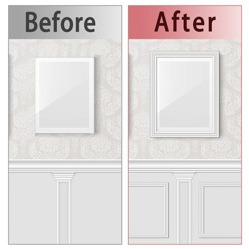 moonoom 20 Ft x 1.6''Wall Decoration Molding Trim,PET Self-Adhesive 3D Chair Rail Panel Molding, Flexible DIY Wall Trim for Walls Mirror Window Frame and Home Decoration by moonoom - Used condition - Image 7