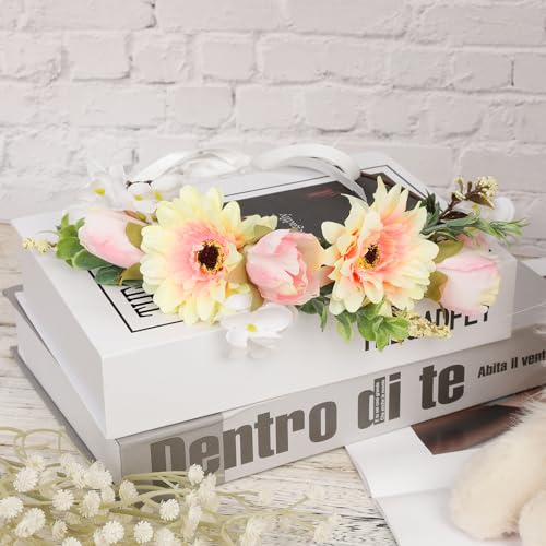 Hunde Hochzeitsblumenhalsband, Hundehochzeitskranz Schleife Haustier Blumenhalsband Blumenkranz Florale Hundekleidung Foto Requisiten Ring für Hunde Haustier Hochzeitsdekoration