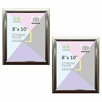 (Set Of 2) - Silver 8x10 Photo Frame Wooden Design with Glass Front (20x25cm) – Wall Hanging or Tabletop Display – Stylish Modern Picture Frame for Home, Office, Certificates & Artwork
