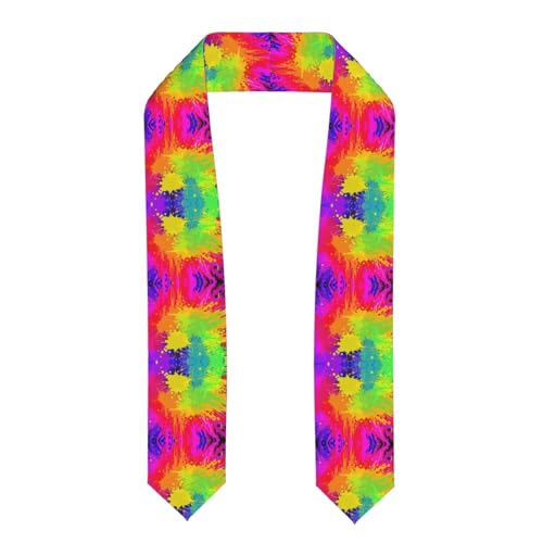 OTTKGGA Colorido Splash - Chal de graduación, bufanda de honor académico, borde plano, borde angular, ceremonias de graduación, iglesia, Aplanado, Talla única
