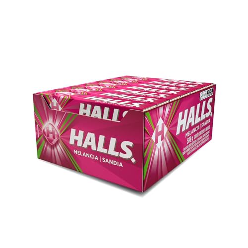 Bala Halls Melancia Caixa Com 21 Unidades
