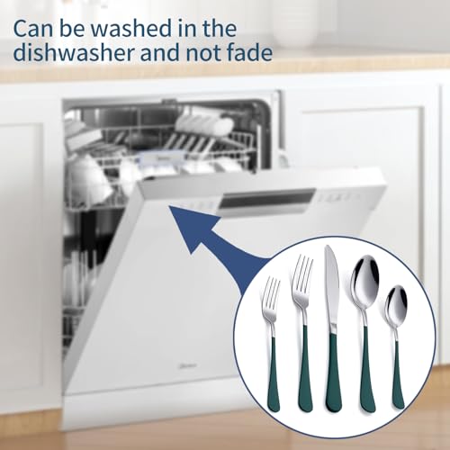 20-Piece-Green-Silverware-Set-180-Stainless-Steel-Flatware-Green-Handle-Cutlery-Set-Service-for-4-Dinner-Knives-Forks-Spoons-Set-Mirror-Finish-Dishwasher-Safe