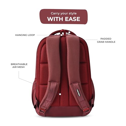 Image of Gear Tango Backpack 17 inch /29L Medium Water Resistant School Bag /Casual Backpack /Daypack /Kids Bag for Boys /Girls (Maroon-Orange)