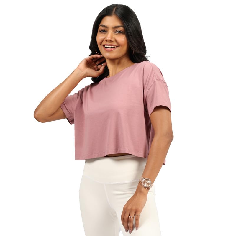 Image of BlissClub Women's Cotton Solid Regular Fit Tshirt