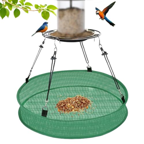 Upgrade Vogelfutter Auffangschale für Vogelhäuschen Vogelfutterhaus –mit Verstellbarem Aufhängebügel Robuste Futterhaus für Garten, Balkon, Außenbereich,Futterstationen Wildvögel (1er)