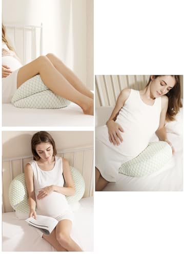 Maternity Body Pillow for Pregnant Women - Ideal for Side Sleeping with Abdominal Support & Waist Protection. Summer-Friendly, Sweat-Resistant, and Removable/Washable Cover