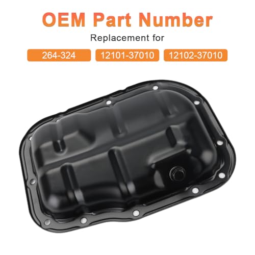 Image of Engine Oil Pan Sump with Drain Plug Replacement for 264-324 12101-37010