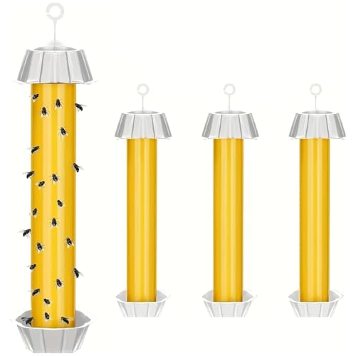 1 PCS Fly Trap Fly Stick Indoor Outdoor Long Lasting Adhesive Fly Catcher with Hanging Hook for Wasps Gnats Bugs Insects Moths Fruit Flies Mosquitoes Spiders Fleas