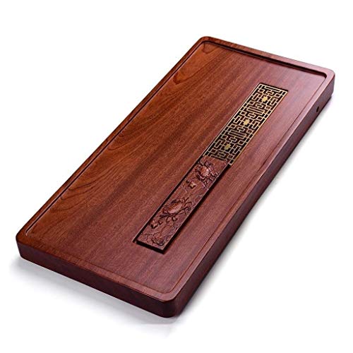 Depósito de Madera Maciza y Tipo de Drenaje Kung Fu GongFu Mesa de té Bandeja para Servir Bandeja de té Pieza Entera de Madera Maciza Tipo de Drenaje Grande Juego de té Kung Fu Bandeja para