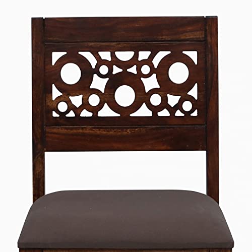 Image of SHRI MINTU'S ART Sheesham Wood Dining Table 4 Seater | Four Seater Dinning Table with 4 Chairs for Home | Chairs with Cushion | Dining Room Sets for Kitchen & Restaurants | Rosewood, Walnut Finish