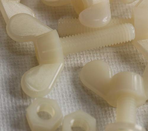 50x Dado ad alette a farfalla in nylon con filettatura, viti a macchina, include dadi e rondelle, M5 x 20mm