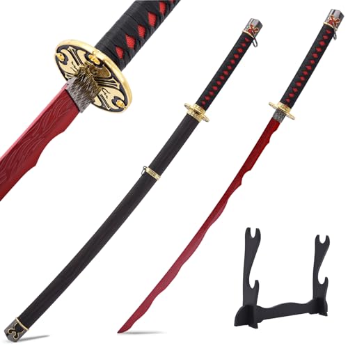 sanshimoxing Rivers of Blood Katana Steel Sword 39 inches Cosplay Props Gift Collection not Sharp
