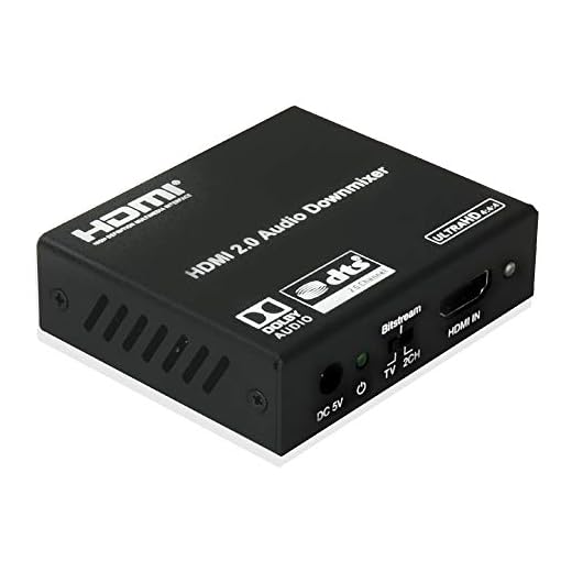 J-Tech Digital HDMI 2.0 Audio Extractor Converter with Downmix Compatible with Dolby Digital Decoding 18Gbps 4K 60Hz + 1080P@120Hz + 1080P@144Hz + SPDIF + RCA HDCP 2.2 HDR10 [JTECH-EXD2]