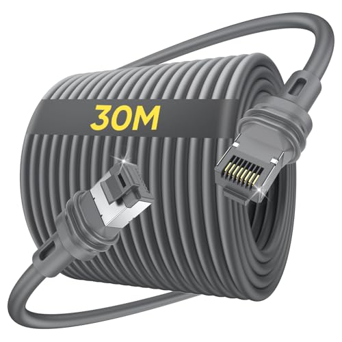 SUNGUY 30M Starlink Gen 3 Kabel für Starlink Standard Generation 3/ Standard 4/ 4X/ V4 Wasserdichter Ersatzverlängerungskabel für Starlink Zubehör für Starlink Standard V3 (100FT/30M)
