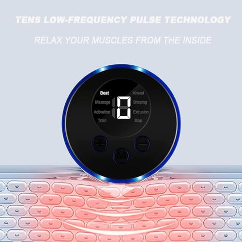 Mini Massaggiatore Cervicale, 8 Modalità e 19 Intensità Massaggiatore Elettrico per Collo con Display Digitale e Ttelecomando, per Addome, Braccia, Gambe e Schiena