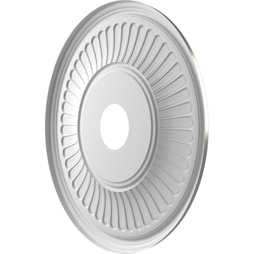 Image of Ekena Millwork 19 inchOD x 3 1 /2 inchID x 1 inchP Berkshire Thermoformed PVC Ceiling Medallion (Fits Canopies up to 8 3 /8 inch), Aged Dark Steel