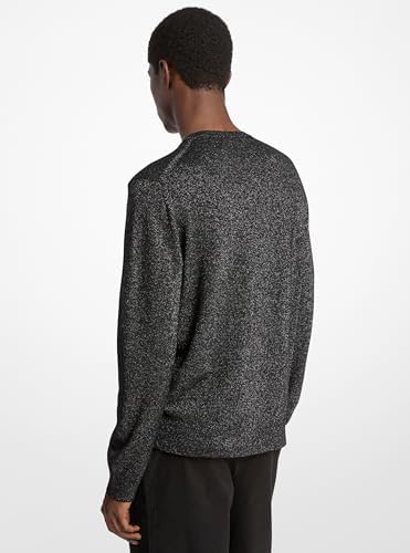 Close-up of the Michael Kors Lurex sweater fabric, highlighting the subtle shimmering thread and knit texture.