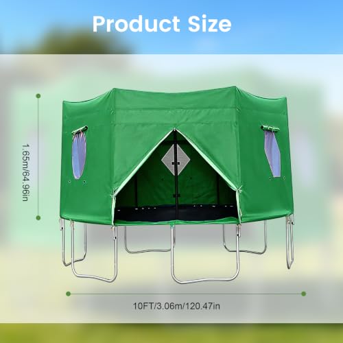 Cubierta de cama elástica de 10 pies impermeable y plegable con ventanas 6