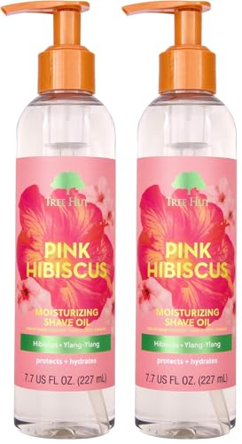 Image of Tree Hut Pink Hibiscus Moisturizing Shave Oil, Gel-to-Oil Formula, Ultra Hydrating Barrier for a Close, Smooth Shave, For All Skin Types, 7.7 fl oz,(Pack of 2)