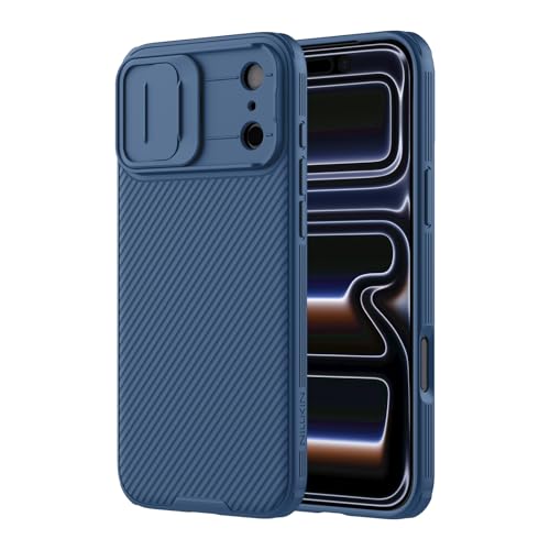 Image of Nillkin for iPhone 17 Pro Case with Slide Camera Cover, Thin Slim Fit, Shockproof Protective, Protector Privacy, Phone Case iPhone 17 Pro Camera Lens Protector 6.3 inch, Blue