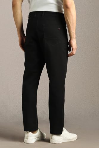Image of Louis Philippe Men's Slim Fit 5 Pocket Made of Stretch Fabric Solid Casual Trouser