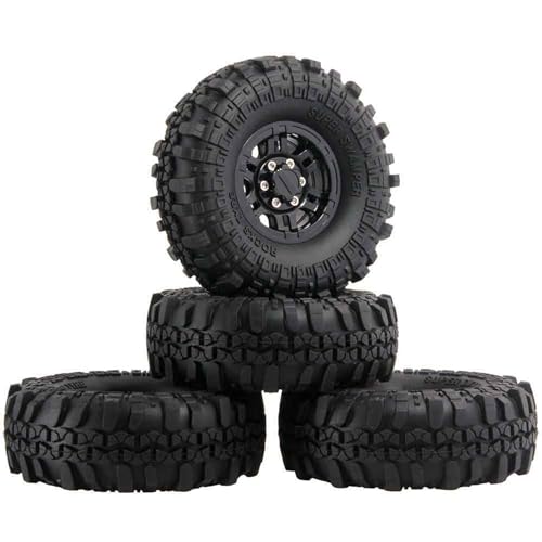 BOLIDORC 110mm RC Crawler Rubber Tires and Plastic 1.9 Inch Beadlock Wheels Rims Replacement Part for 1/10 TRX4 SCX10 D90 RC Crawler Car