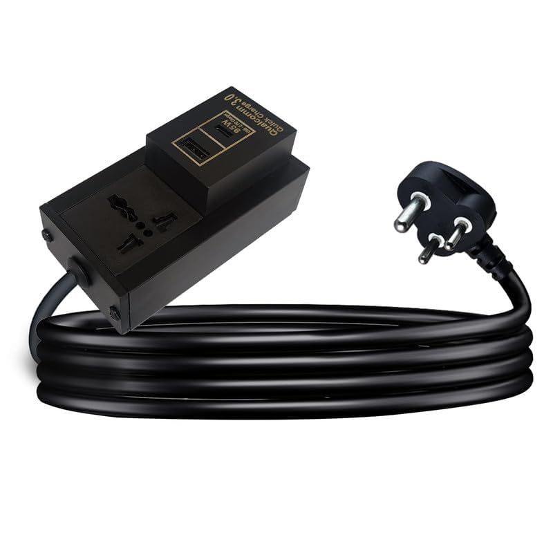 Image of MX Single Socket Extension Board with 30 Meter Heavy Duty Long Wire Cord Use to Exetend Power Socket 2500W 10A Wire Extender with Plug Perent (30 Mtr, Universal Socket + 95W USB-C + USB-A)