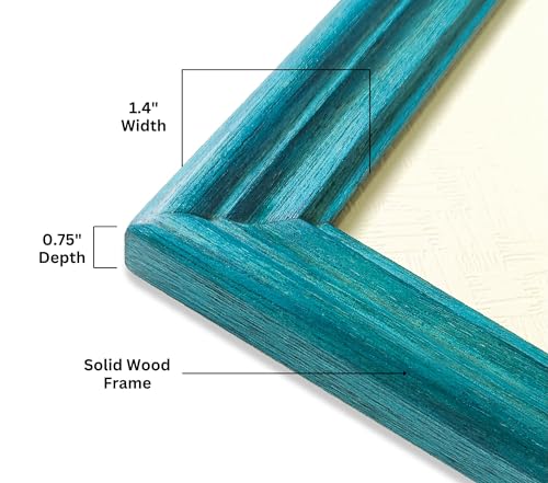 Image of Handmade Wooden Rectangular Photo Frame, 8 x 10 inch Display for Artworks, Pictures and Photos of Your Loved Ones, Best for Home, Office, Wall Decor, Living Room, Bedroom, Blue Wave